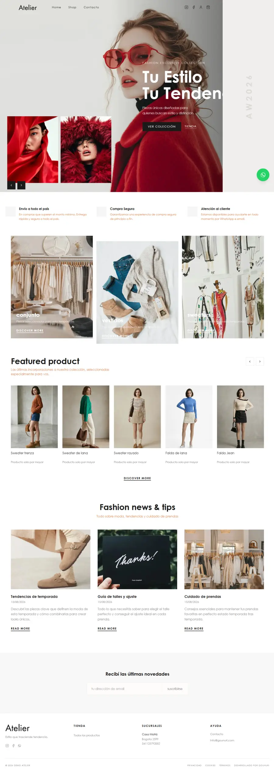 Preview del template Atelier