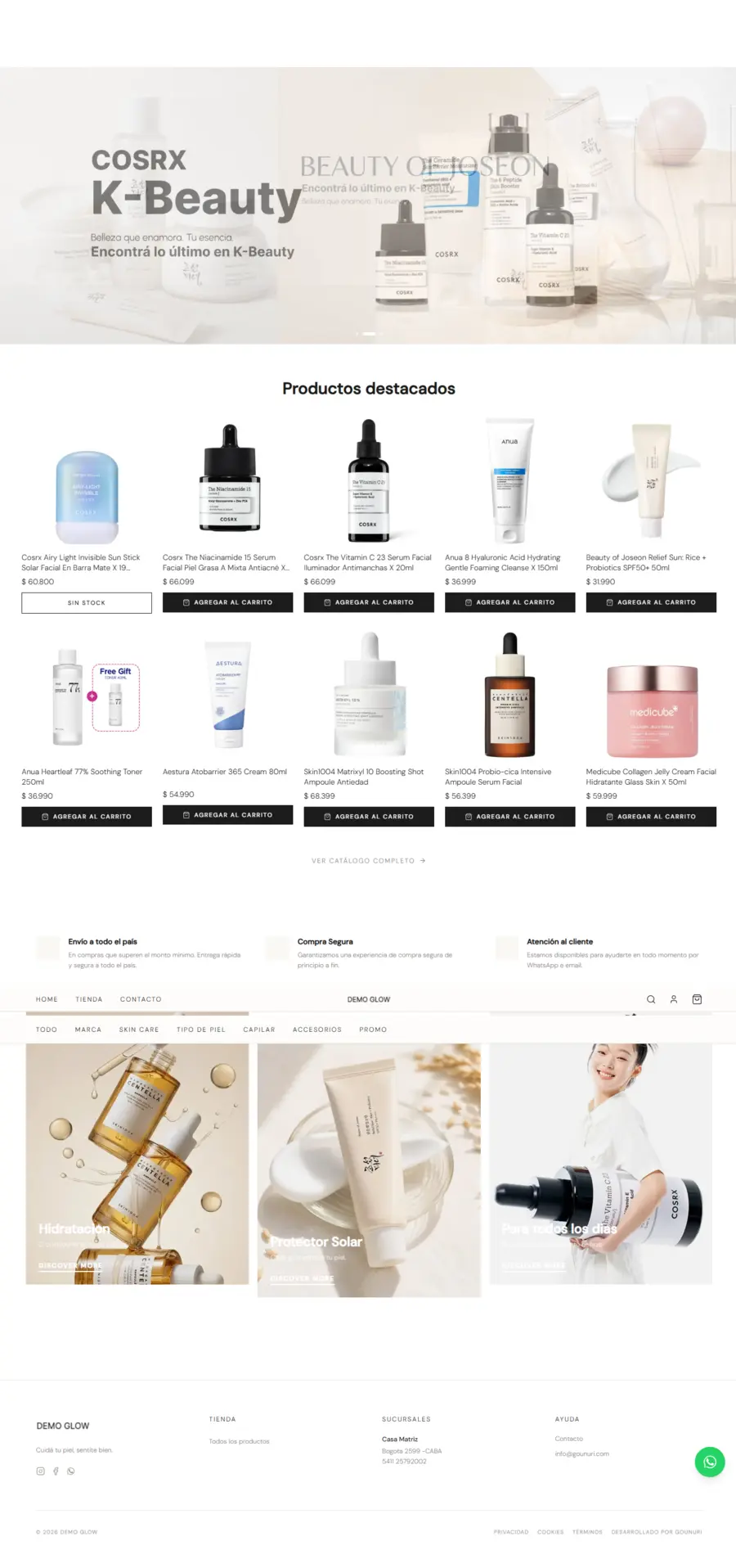 Preview del template Glow